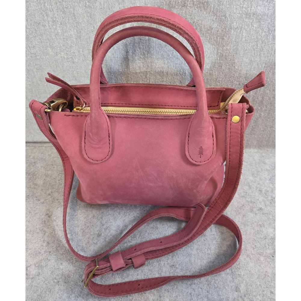 Portland Leather Goods Small Raindrop Crossbody Bag Pink Foxglove Very Clean